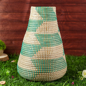 Jarrón alto de pasto marino para decoración de sala de estar y comedor, la mejor opción, jarrones de pasto marino hechos a mano - Product Image 3