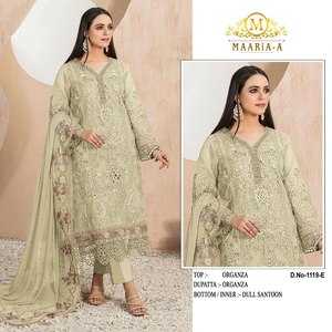 Eid เดือนพิเศษดีไซน์ใหม่ล่าสุดปักคอตักคอวัสดุกึ่งตะเข็บ Kurti และด้านล่างพร้อมชุด dupatta จากผู้จำหน่ายรายดังกล่าว - Product Image 5