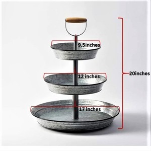 ที่ตั้งเค้กโลหะสีขาว3ชั้นแบบโบราณมีหลายระดับอุปกรณ์ทำเค้กขนาดมาตรฐาน - Product Image 3