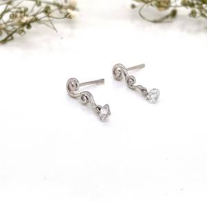 Oro blanco de 14 quilates, oro rosa y oro blanco, corte redondo, Diamante cultivado en laboratorio, pendientes de boda, joyería de moda para mujer, pendientes de compromiso - Product Image 1