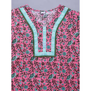 Bata de dormir para mujer 100% algodón estampada con bolsillo lateral, cintura elástica con cordón, suave y transpirable, talla 3XL para invierno - Product Image 1