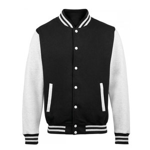 Chaquetas Varsity Clásicas Premium para Hombre, Personalizadas MARUF MFG CO, con Botones a Presión, Estilo Vintage, con Letras, Cuello Alto de Lana, en Blanco y Negro - Product Image 2