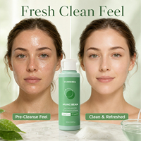 Mousse Nettoyante Équilibrante au pH à Base de Haricot Mungo Marque Blanche, Sérine, PEG 7 Glyceryl Cocoate, Nettoyage en Profondeur des Pores, Contrôle du Sébum, Rafraîchissante et Hydratante