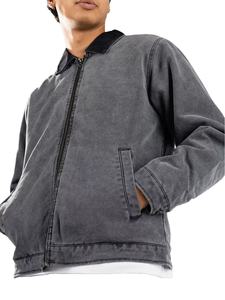 Chaqueta de trabajador pesada lavada vintage con cremallera personalizada para hombre, chaqueta de calle de moda de invierno de talla grande para hombre - Product Image 2