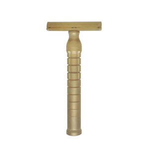 Navaja de Acero Inoxidable, Doble Hoja Resistente, Diseño Clásico de Plástico/Madera, Herramienta Esencial de Larga Duración para Uso Facial/Corporal en Barberías - Product Image 3