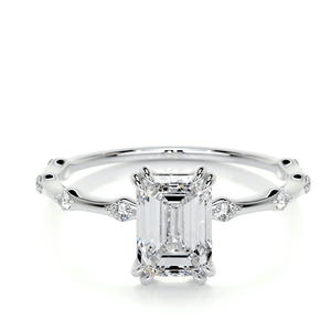 Anillo de Compromiso SHREYA DIAM con Moissanita Corte Esmeralda de 2.38 Quilates, Plata 925, Engaste de Puntas, Anillo Clásico y Moderno para Mujer - Product Image 6