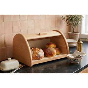 Beech <b>Wood</b> Modern <b>Bread</b> Box 40x25x20 cm 5 Colour Options Minimalist Wooden <b>Bread</b> <b>Bin</b> Wholesale Custom Logo - Product Image 2