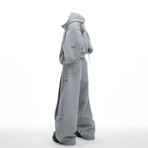 ชุดวิ่งขนาดใหญ่สำหรับผู้ชายชุดวอร์มมีซิปขนาดใหญ่สำหรับผู้ชายกางเกงวอร์มทรงโอเวอร์ไซส์ใส่สบาย - Product Image 2