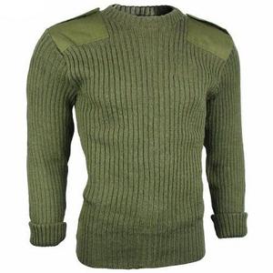 Pull en laine 100% tactique pour homme, col rond et col en V côtelé, 500g, toutes les couleurs, anti-rétrécissement, respirant, hiver - Product Image 3