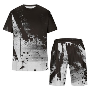 Derniers ensembles de shorts décontractés pour hommes, t-shirt à manches courtes et short, ensemble de survêtement uni, vêtements de marque pour hommes, ensembles de 2 pièces, été 2025 - Product Image 5