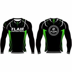 Rashguard MMA personnalisé en polyester/spandex durable, manches longues, protection UV, compression, respirant, séchage rapide, 220g - Product Image 4