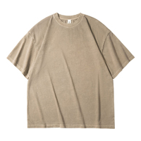 T-shirt Homme Col Rond Manches Courtes Coupe Oversize Séchage Rapide Effet Délavé 100% Coton Léger Respirant Tricoté Personnalisable