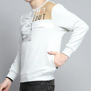 Sudadera estampada de manga larga para hombre con su logotipo y el último diseño Simple Plain Crew Nek Style Men Sweatshirt - Product Image 3