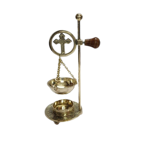 Quemador de incienso colgante de latón de alta demanda con cadena perfecto para el hogar y el templo disponible en diversos estilos en - Product Image 3