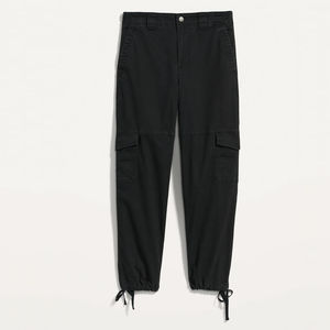 Nouveauté Pantalon cargo en toile imperméable uni pour femme, coupe droite, taille mi-haute, style streetwear, poches latérales - Product Image 4