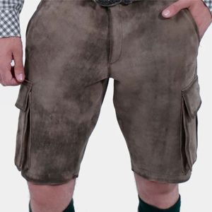 กางเกงขาสั้นหนังบาวาเรียพรีเมี่ยมแบบดั้งเดิมมีการเย็บอย่างละเอียดและสายเอี๊ยมสำหรับ Oktoberfest - Product Image 3