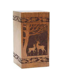 Vente en gros d'urnes funéraires en bois faites à la main de style américain urnes funéraires décoratives modernes pour hommes et femmes - Product Image 1