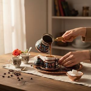 Traditional Vintage Copper Coffee <b>Cup</b> <b>Set</b> Moroccan for Tea Milk Drinkware Glass Ceramic Plastic Metal Classic for Kitchen Gift - Product Image 5