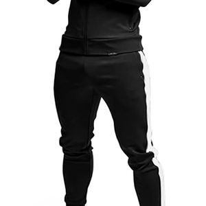 Survêtements de sport unisexe personnalisés survêtements de course à glissière hommes deux pièces hiver ensembles Streetwear ensembles de vêtements d'extérieur tricotés - Product Image 5