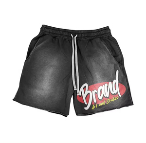 Nouveauté Ensemble short et t-shirt pour homme en coton 100% brodé, style décontracté vintage, été - Product Image 6