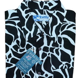 AOP imprimé 100% coton Satin chemise à manches courtes pour hommes décontracté formel solide respirant anti-boulochage écologique parfait été - Product Image 5