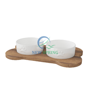 En gros Personnalisé Pet Bols Mangeoires Avec Support En Bois - Product Image 5