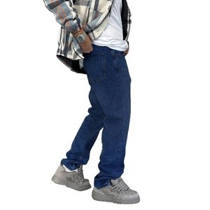 Pantalon Baggy en Jean Vintage Noir à Jambes Larges pour Hommes Pantalon à Lame Courbée Streetwear Cowboy Pantalon Droit en Denim Décontracté - Product Image 2