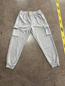 Pantalones de chándal de cintura alta de lona elásticos y cómodos para hombre, pantalones de uso diario con cintura elástica y bolsillos con cremallera, talla XL - Product Image 4