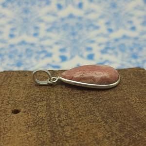 Colgante de piedras preciosas de Rodocrosita delicada, collar con colgante de bisel elegante para niñas, colgante de plata de ley 925 para mujeres, hecho de plata 925 - Product Image 2