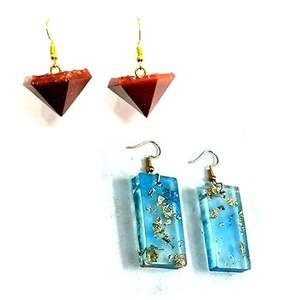 Artistic Handcrafted Resin <b>Earrings</b> With Elegant Layered Design For Handmade Jewelry Enthusiasts At Affordable Price - Product Image 3