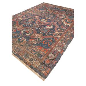 Alfombra de Lana Estilo Kilim Nayaab Azul, 9x12, Gran Tamaño, Hecha a Mano, 10mm de Grosor, Rectangular, Geométrica, para Entrada del Hogar-PAEM-1435 - Product Image 2