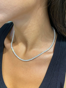 Exclusive Offer IGI Certified <b>VVS</b> Lab Grown <b>Diamond</b> 14k Solid Gold Tennis <b>Chain</b> Necklace Premium Jewelry From India Manufacture - Product Image 2