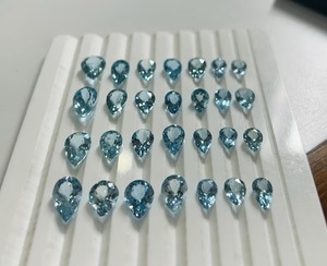 Lote de Gemas de Aguamarina Corte Pera Santa María, Piedra 100% Natural, Piedra de Nacimiento de Marzo, Certificada por Terceros, 0.4-1.5 Quilates, Encerada/Aceitada - Product Image 2