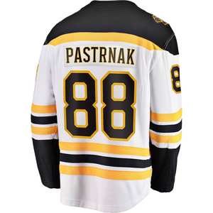 Maillot de hockey sur glace personnalisé, uniforme d'équipe professionnelle, noir, blanc, or, rayé, Marchand 63, Pastrnak 88, haut athlétique personnalisé - Product Image 2