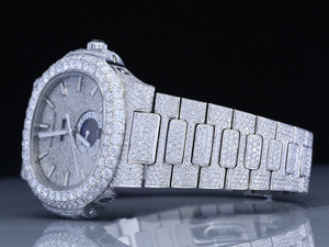 Premium Quality Fully Studded Diamond <b>Quartz</b> <b>Watch</b> for <b>Men</b> VVS Clarity Moissanite <b>Watch</b> from India - Product Image 3