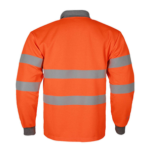 Custom <b>Hi</b> <b>Vis</b> Shirts <b>Orange</b> Long Sleeve Reflective Polo Shirt Safety Fire Resistant Workwear FR Work Shirt for Construction - Product Image 2