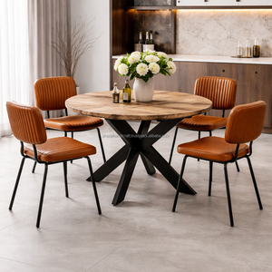 Table à manger en bois massif moderne, table de salle à manger en bois massif pour la maison, la cuisine, le restaurant, meubles de luxe, table à manger en bois naturel - Product Image 2