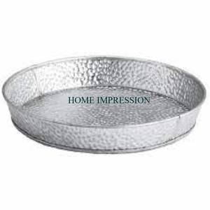 Bandeja DE SERVICIO DE Metal redondo galvanizado con asas de agujero Seguro para alimentos Recubierto Diseño moderno Color personalizado Marca de impresión para el hogar - Product Image 6