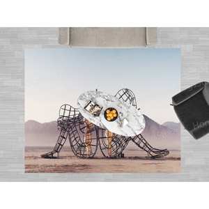 Burning Man Scene Printed <b>Rug</b>: Unique, Modern, Soft, Large, <b>Thin</b>,Nonwoven <b>Thin</b> <b>Rug</b> - Product Image 2