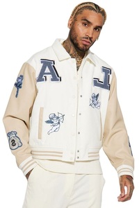 Street Wear Logo Patches Baseball Veste Letterman Personnalisé Varsity Jacket Personnalisé 2025 Hommes Broderie Varsity Jacket - Product Image 3