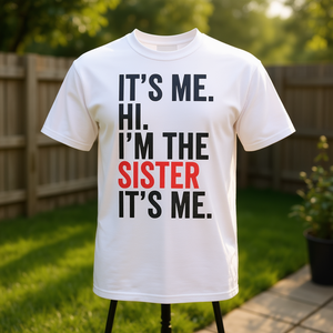 C'est moi, bonjour, je suis la sœur, c'est moi, t-shirt rétro pour hommes, femmes et enfants - Product Image 3