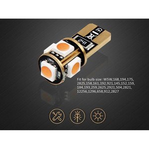 10 T10 W5W CANBUS dẫn Bóng đèn 12V 5 SMD 5050 màu hồng + chống xước loại bỏ đòn bẩy-Xe ô tô & xe máy/đèn & bóng đèn - Product Image 2