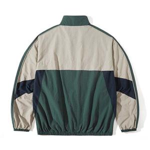 Chaqueta cortavientos de nailon arrugado ligera informal personalizada Chaquetas cortavientos de nailon con cremallera transpirable de color de retazos de talla grande - Product Image 2