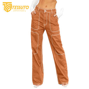 Pantalon cargo taille haute pour femme Jeans en denim taille haute élégants - Product Image 5