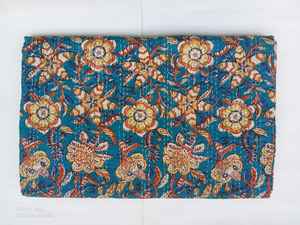 Cubrecama Reversible, Manta Decorativa, Colcha Kantha Patchwork, Fabricante Indio, Manta de Algodón Hecha a Mano, Estampada, Tamaño Individual - Product Image 2