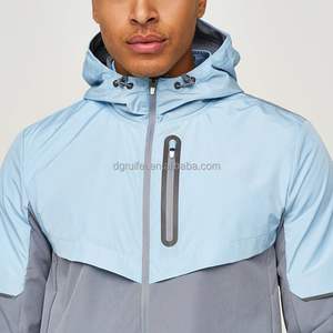 แจ็กเก็ตกันฝนสำหรับผู้ชายเสื้อกันลมซิปเต็มตัวทำจากไนลอนโพลีเอสเตอร์กันน้ำออกแบบได้ตามต้องการ - Product Image 3