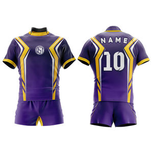 Los mejores uniformes de fútbol de Rugby personalizados Equipo completo Gridiron Ropa deportiva Pantalones cortos Diseños sublimados Transpirable Secado rápido 100% - Product Image 2