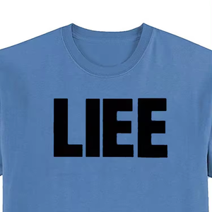 <b>Blue</b> Printed Customized Design Drop Shoulder T-Shirt for <b>Men</b> 100% Cotton Loose Fit Baggy Streetwear Tees - Product Image 3