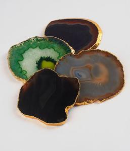 Home Decor Tableware Accessories <b>Agate</b> <b>Coaster</b> With Gold Electroplated <b>Agate</b> Slice at Wholesale Price with Premium Quality - Product Image 3