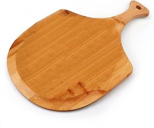 Pizza Plate Handle Oak Wood Laser OEM Tools <b>Wrap</b> Logo Time Packing Board Color Tray TQC Brand Model 7117 Pizza Stand Engraving - Product Image 2